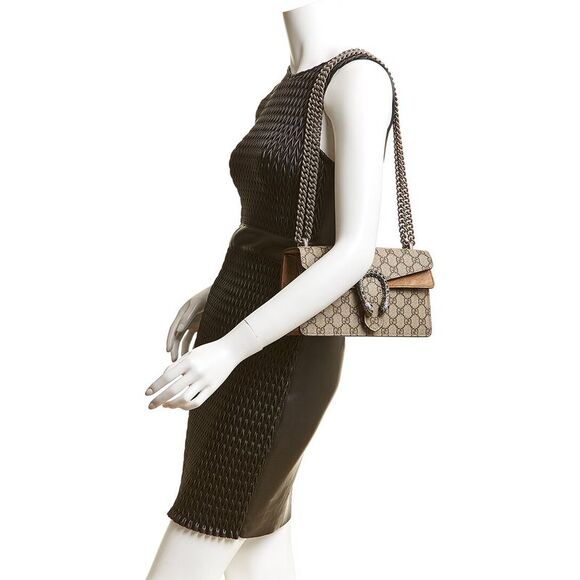 Gucci Dionysus Small Gg Supreme Canvas & Suede Shoulder Bag - Picture 3 of 3